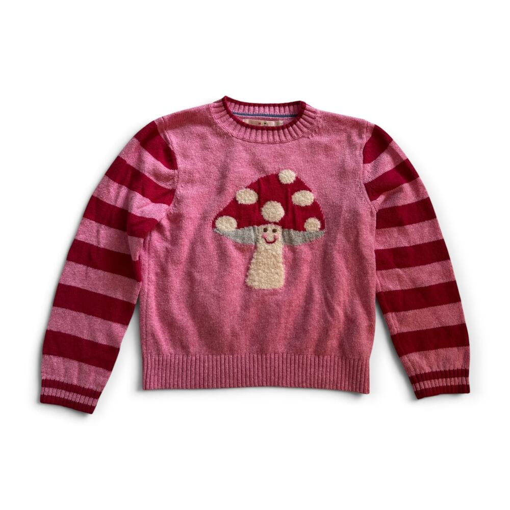 Mini Boden pink toadstool mushroom sweater